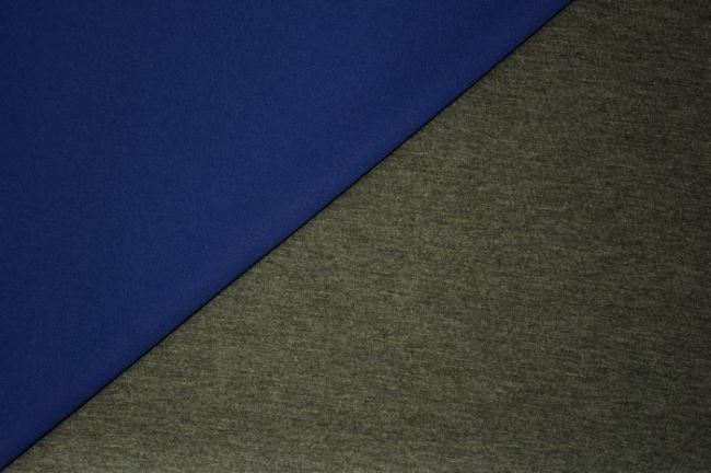 Dwustronna tkanina kostiumowa w kolorze kobaltowo-szarym 13035/650