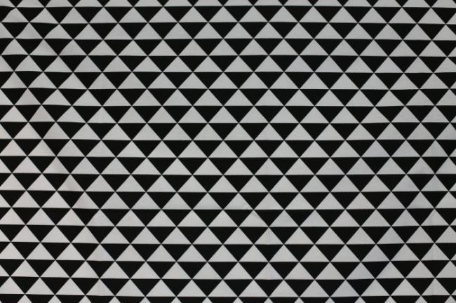 Tkanina dekoracyjna z nadrukiem dwukolorowych trójkątów 1104/051