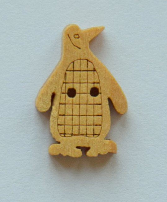 Drewniany guzik w kształcie pingwina  K-B40-1560BX-6