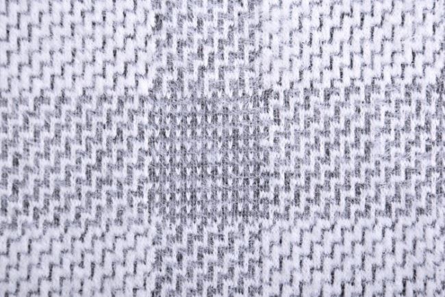 Dzianina swetrowa szara we wzór geometryczny z miękkim włosiem 18162/999