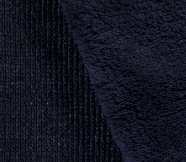 Dzianina swetrowa w kolorze granatowym z futerkiem 18256/008