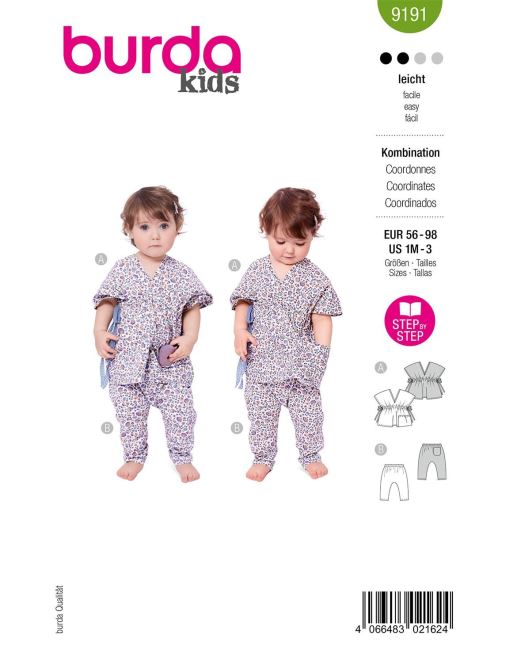 Krój do kompletu dziecięcego w rozmiarze 56-98 9191