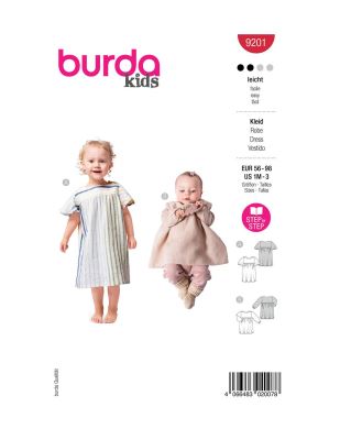 Wykrój na sukienki dziecięce w rozmiarach 56-98 9201