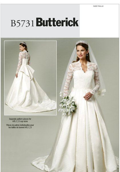 Wykrój Butterick rna suknie ślubne w roz. 40-46 B5731-EE