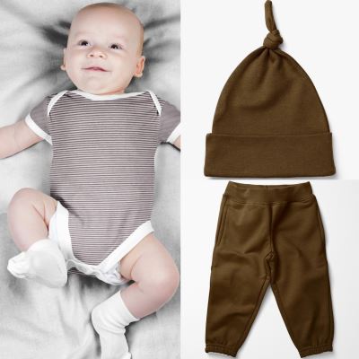 Dzianina bawełniana z kolekcji BABY brązowa 18490/055 (2)