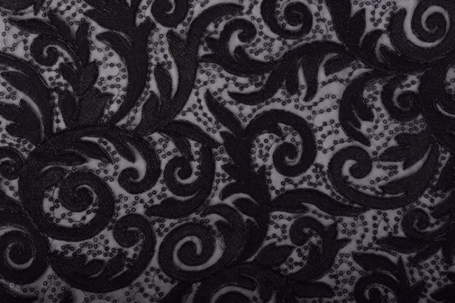 Luksusowa koronka gipiurowa w kolorze czarnym 126.627/5001