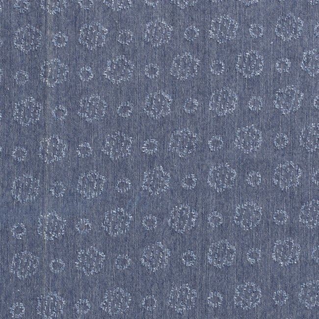 Dżins koszulowy z przetarciami w kolorze niebieskim 13038/003