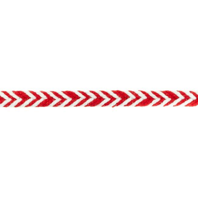 Ozdobny pleciony sznurek w kolorze czerwono-białym 31742