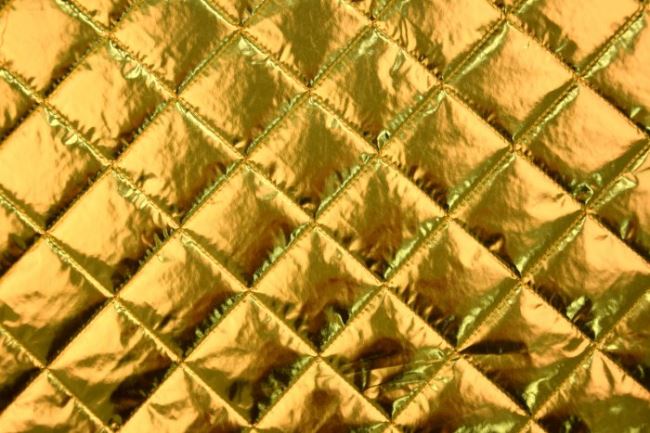 Pikówka złota metalizowana ze wzorem rombów 5x5 cm 13549/080