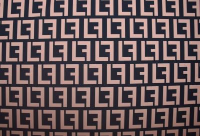 Czarny materiał na kostium Barbie z cyfrowym nadrukiem geometrycznym ET1957B (3)