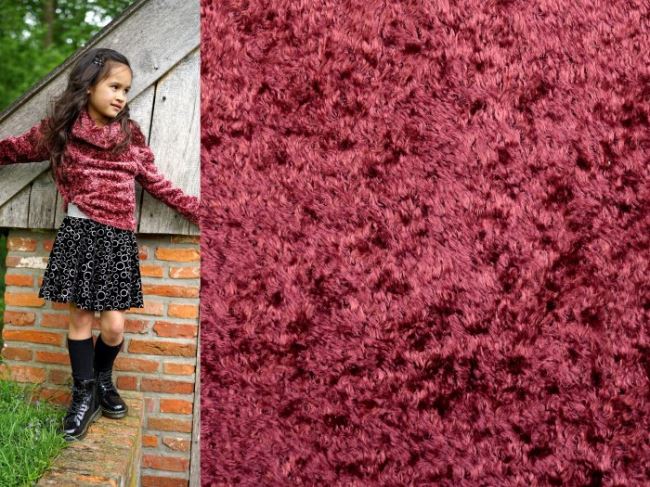 Dzianina swetrowa w kolorze brudnego różu 10415/013