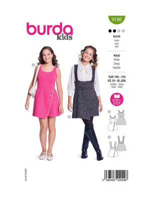 Wykrój sukienki dziecięcej w rozmiarach 140-176 9198