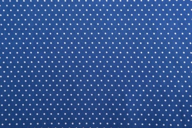 Tkanina wiskozowa niebieska z kropkami 11150/006