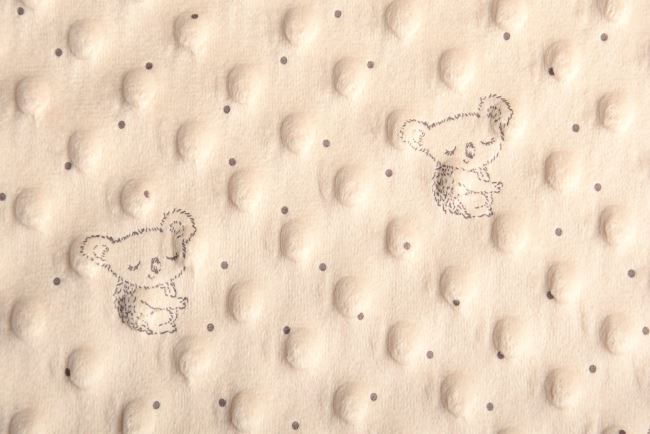 Minky polar bezowy z nadrukiem koali 15876/175
