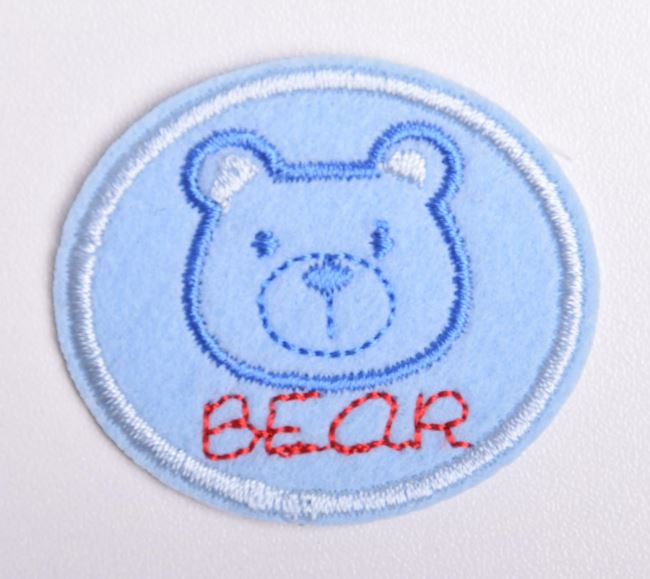 Naszywka z motywem niebieskiego niedźwiedzia K-H20-A3136MIX9E-M