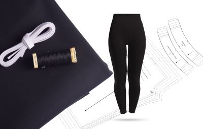 Zestaw set na sportowe legginsy czarne SET16