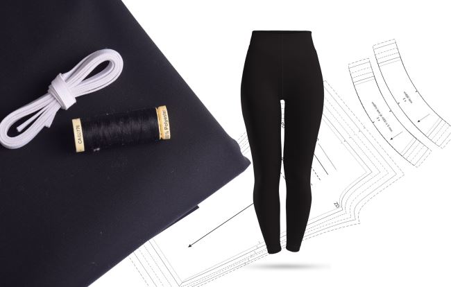 Zestaw set na sportowe legginsy czarne SET16