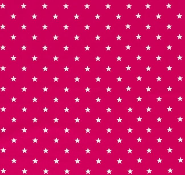 Dzianina bawełniana różowa z nadrukiem gwiazdek 11811/017
