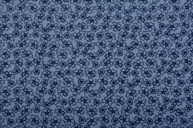 Tkanina bawełniana niebieska w kwiatki 128.749.3003