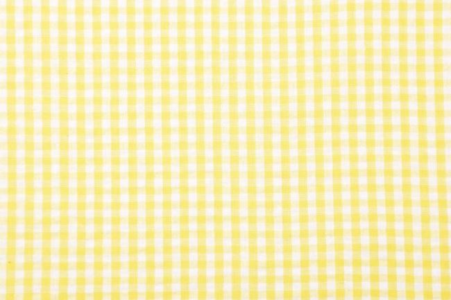 Bawełna koszulowa żółto-biała w kratkę kreszowana 13163/035