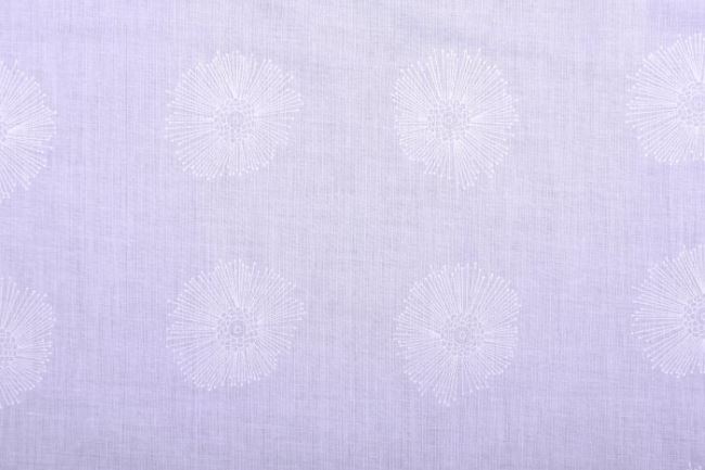 Tkanina bawełniana koszulowa biała z kwiatami 11056/050