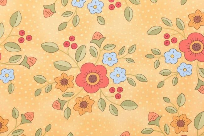 Amerykańska bawełna do patchworku żółta z kwiatami 199PYOPM/72