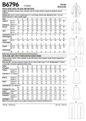 Wykrój Butterick na damski komplet w roz. 32-40 B6796-A5 (1)