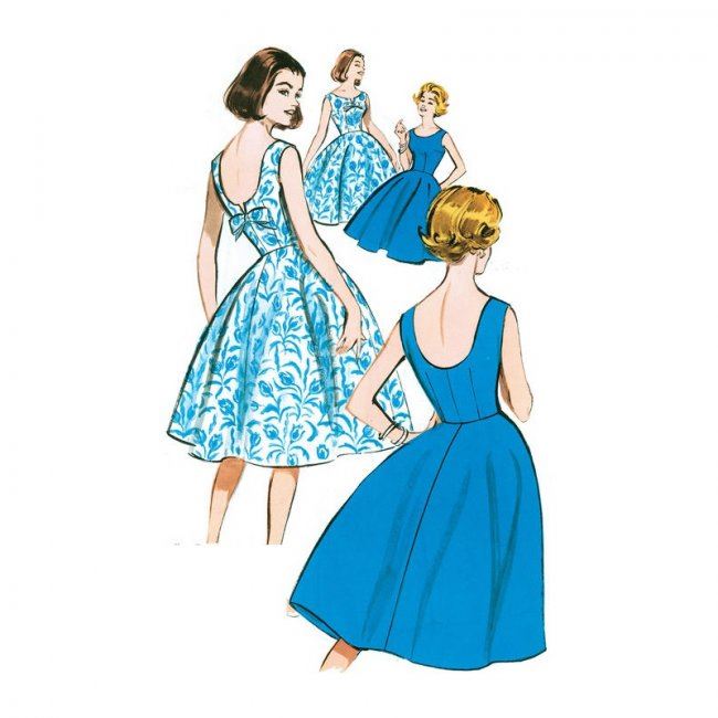 Wykrój Butterick na sukienkę w stylu retro w roz. 44-52 B5748/E5