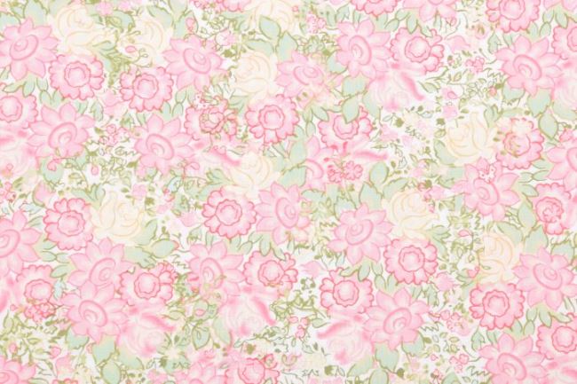 Amerykańska bawełna do patchworku z różowymi kwiatami 199PYOPM/120