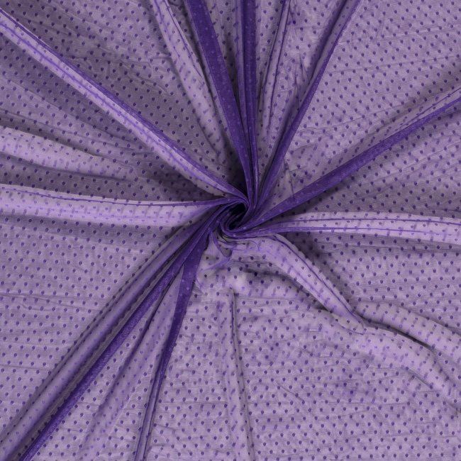 Tiul fioletowy z małymi kropkami 13160/045