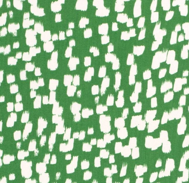 Tkanina wiskozowa zielona z nadrukiem geometrycznym 19047/025