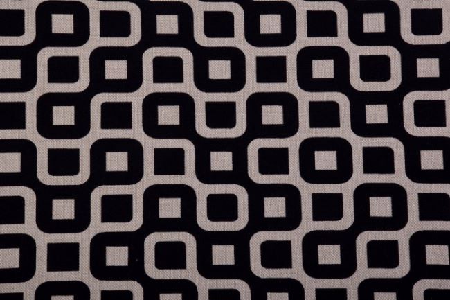 Tkanina dekoracyjna z czarnym wzorem 1232/069