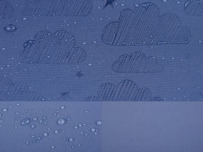 Softshell niebieski z magicznym nadrukiem chmurek 15357/690