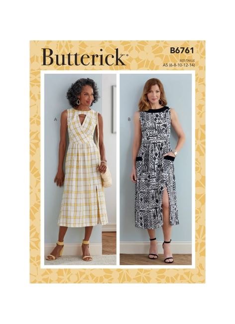 Wykrój Butterick na sukienki w rozmiarach 32-40 B6761-A5