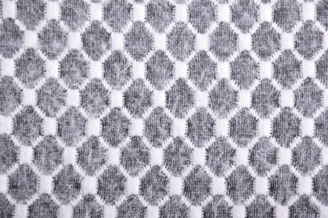Dzianina swetrowa szara w geometryczny wzór z miękkim włosiem 18163/999