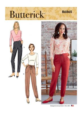 Wykrój Butterick na damskie spodnie w wielkości XS-XXL B6865-A