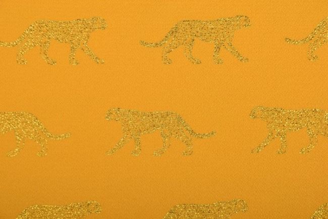 Żorżeta musztardowa w metaliczne gepardy 15695/586