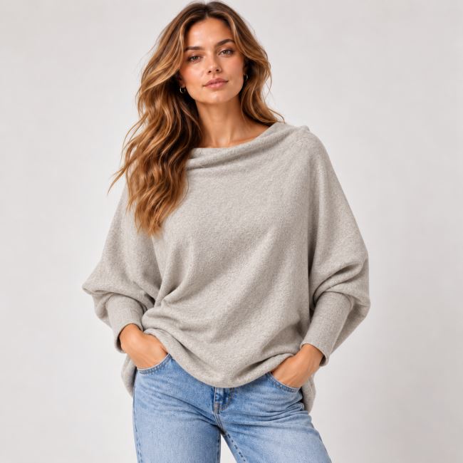 Sweter w kolorze piaskowym ITA-SV02