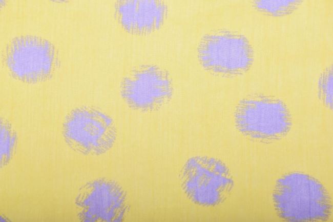 Szyfon żółty w fioletowe kropki P472