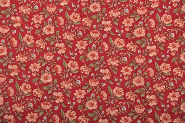 Amerykańska bawełna na patchwork z kolekcji Rosewood bordowa z kwiatkami 44186-16