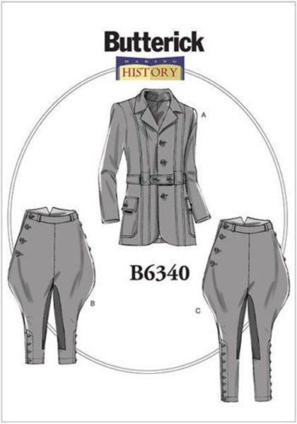 Wykrój Butterick na historyczą odzież w roz. Sml-Lrg B6340-XM