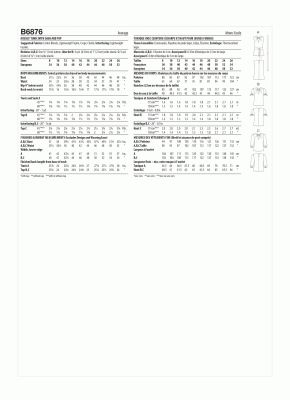 Wykrój Butterick na damskie bluzki w wiel. 44-54 B6876-Y5 (1)