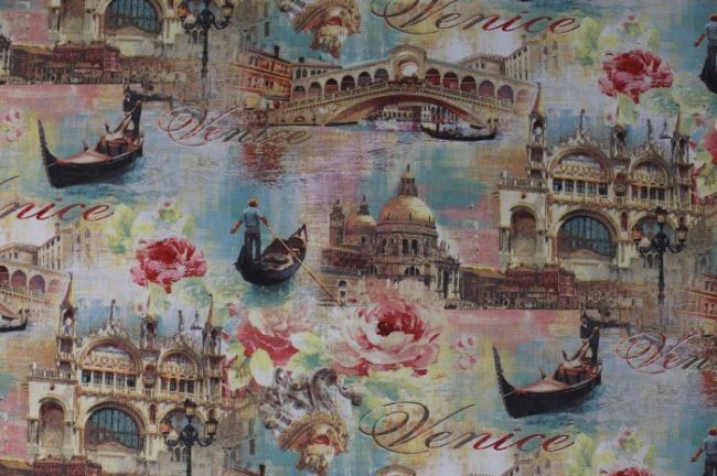 Tkanina dekoracyjna z motywem Wenecji 1185/002