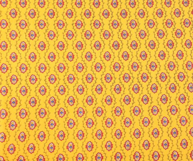 Amerykańska bawełna musztardowa na patchwork z kolekcji Moda 21634-16