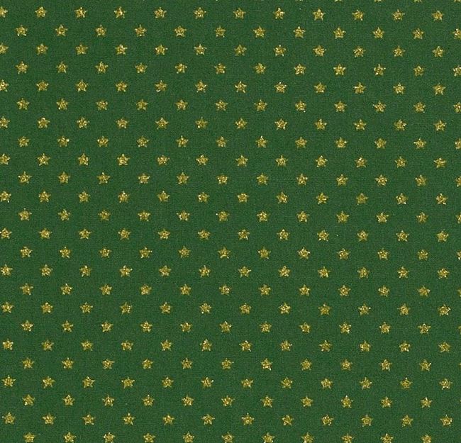 Świąteczna tkanina bawełniana zielona z nadrukiem gwiazdek 20703/025