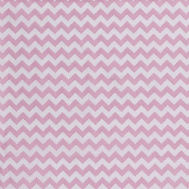 Tkanina bawełniana biało-różowa z nadrukiem zygzaków 13101/013