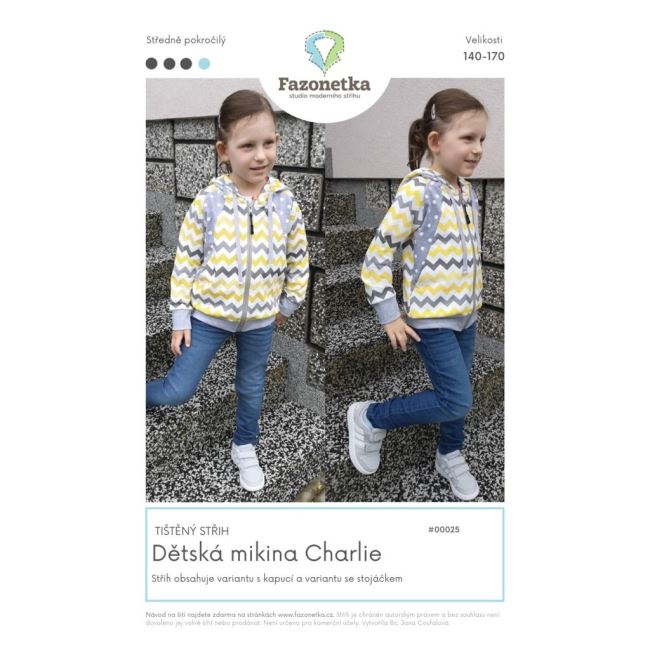Wykrój Fazonetka na dziecięcą bluzę Charlie w roz. 140-170 FA018