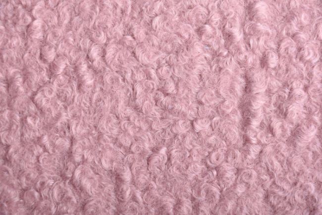 Tkanina płaszczowa bukle w kolorze brudnego różu PN92
