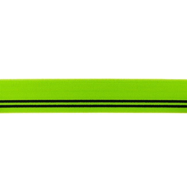 Sznurek do bielizny o szerokości 30 mm w kolorze zielonym z czarnym paskiem 453R-32189