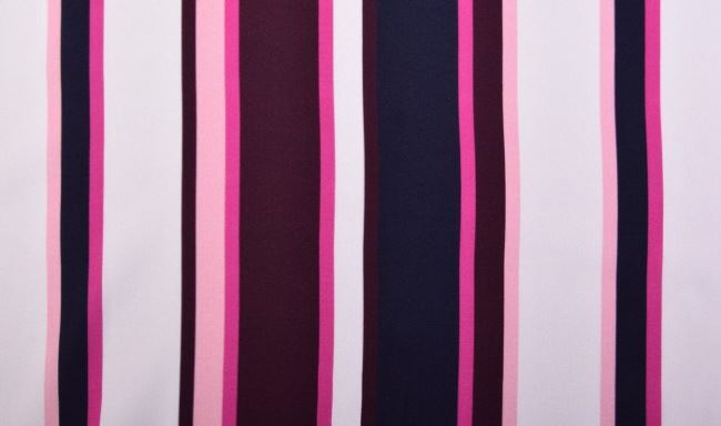 Tkanina bluzkowa z nadrukiem różowych pasków Q11402-024